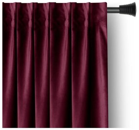 Draperie burgundy dimout (semi-opacă) din catifea 140x245 cm Pleat – Restilo
