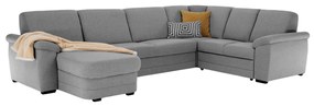 Colţar în formă de U, material textil gri, model stânga, BITER U