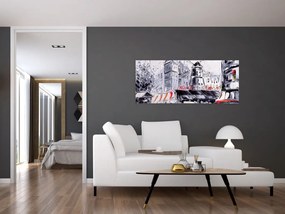 Tablou - Strada din Paris, pictură în ulei (120x50 cm)