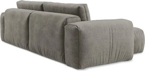 Colțar gri extensibil cu tapițerie din chenille (cu colț pe partea stângă/cu șezlong) Kuki – Makamii