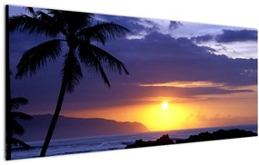 Tablou cu apus de soare deasupra mării (120x50 cm)
