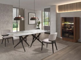 Vitrina, Bufet cu iluminat deosebit design LUX Walnut