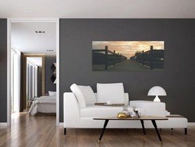 Tablou - Ponton de lemn, lac (120x50 cm)