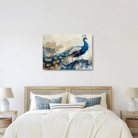 Tablou pe sticlă - Peacock, pictură (70x50 cm)