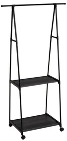 Suport pentru haine negru cu roți din metal 84x43x156 cm – Casa Selección