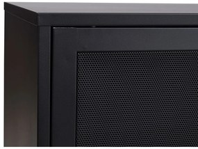 Comodă neagră din metal cu ușă glisantă 160x75x46 cm Veep – Unique Furniture