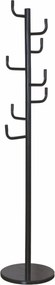 Cuier pom ELDER, negru, metal/marmura, 37x175 cm