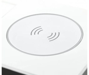 Priza incorporabila dreptunghiulara, 1 priza schuko, 2 USB A, cablu 1.5 m, alba, incarcare wireless, GTV