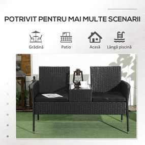 Outsunny Mobilier de Terasa pentru 2 Persoane cu Masa de Ceai