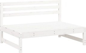 vidaXL Canapea de mijloc de grădină, alb, 120x80 cm, lemn masiv pin