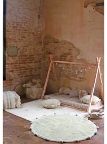 Covor pentru copii kaki/crem lavabil/țesut manual din bumbac 120x160 cm Hippy Dots Olive – Lorena Canals