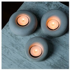 Sfeșnice din beton 3 buc. Donut – Mioli Decor