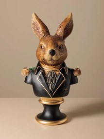 Statuie decorativa bust iepure din polirășină, H35 cm, "Emperor"