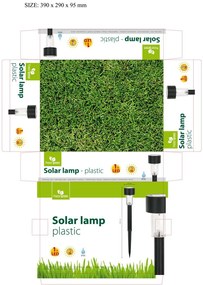 Happy Green Lampă LED încastrabilă solarăargintie, 31 cm