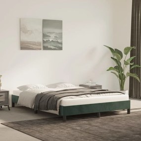 346973 vidaXL Cadru de pat, verde închis, 140x190 cm, catifea