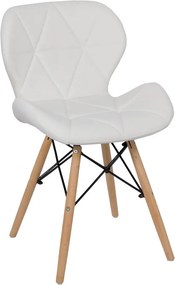 Scaun dining Uma, alb, piele ecologica