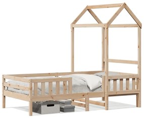 3282156 vidaXL Cadru de pat cu acoperiș, 100x200 cm, lemn masiv de pin