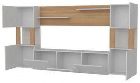 Ansamblu Comoda TV Lore Alb-Teak