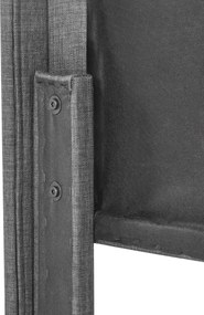 Pat dublu cu tăblie tapițată și somieră cu lamele, design elegant din in, fără saltea, 140x200 cm, Gri