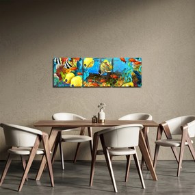 Tablou - Recif de corali colorat (cu ceas) (90x30 cm)