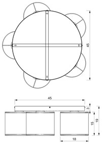 Lustră aplicată LOFT SHADE 5xE27/60W/230V neagră/aurie