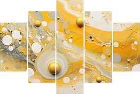 Tablou - fundal abstract cu decor de aur (150x105 cm)