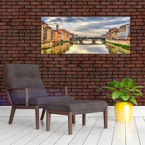 Tablou orașului cu râu (120x50 cm)