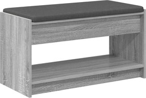 vidaXL Bancă pentru hol cu pernă cu raft Sonoma gri 83 x 38 x 45 cm