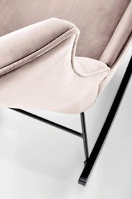 Fotoliu tip balansoar Bazalto velvet bej H92 cm