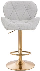 HR111W Scaun Gri Boucle cu Bază Aurie