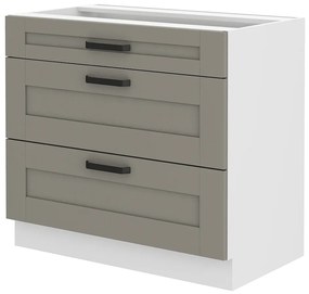 Dulap inferior de bucătărie Lucid 80 D 3S BB (claygrey + alb). 1045434