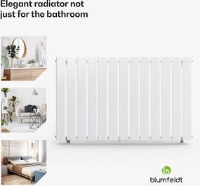 Blumfeldt Ontario, radiator, 100 x 60, conexiune laterală și centrală de 1/2 inch, montare pe perete, 681 W