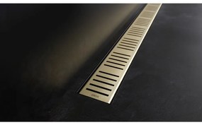 Set rigola cu capac auriu periat Alca APZ10BLACK-BRASS 55 cm