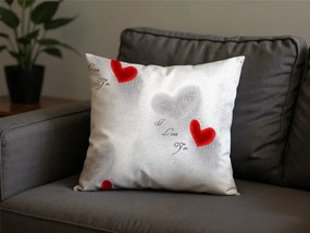 Set de 2 bucati huse decorative pentru perna din microfibra HEARTIZIA 45x45 cm, gri deschis