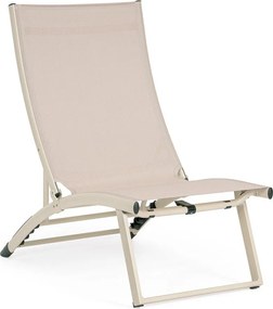 Șezlong de grădină bej din metal Taylor – Bizzotto