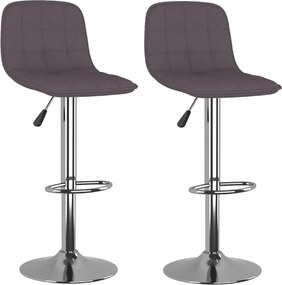 vidaXL Scaune de bar, 2 buc., gri taupe, material textil