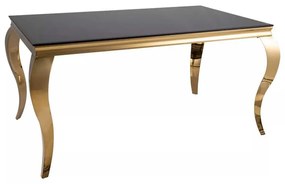 Masă de bucătărie Prince 150 x 90 cm, negru / auriu