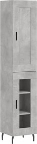 vidaXL Dulap înalt, gri beton, 34,5x34x180 cm, lemn prelucrat