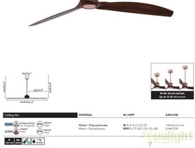 Ventilator cu telecomanda JUST cupru/ nuc 33399