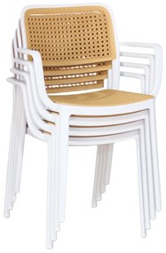 Scaun de sufragerie RAVIN (alb + Bej). 1091682