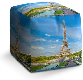 Taburet Cube Eiffel Tower 5, albastru