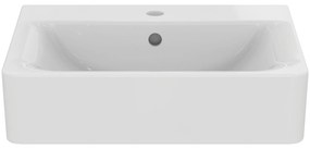 Lavoar suspendat alb 55 cm, dreptunghiular, orificiu baterie si preaplin, Ideal Standard Connect Cube 550x460 mm