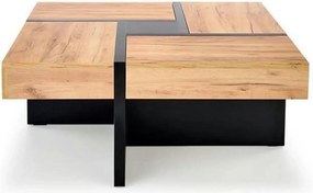Masuta SEVILLA, negru/stejar craft, PAL, 100x100x47 cm