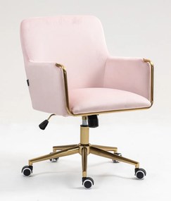HR4318K Scaun Roz Pudra Catifea cu Bază Aurie