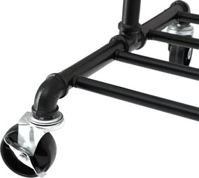 Raft de haine multifunctional negru pe roti RALVO