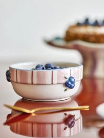Set 4 boluri din ceramică pictate manual, roz, D13,5×H6 cm, 295 ml, „Carry Bowl"
