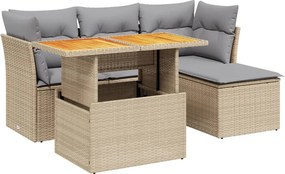 vidaXL Set canapele de grădină cu perne, 6 piese, bej, poliratan