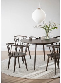 Masă de dining maro închis rotundă cu aspect de lemn de stejar ø 115 cm Yumi – Rowico