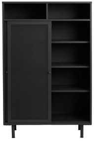 Dulap negru din metal cu ușă glisantă 90x140x40 cm Veep – Unique Furniture