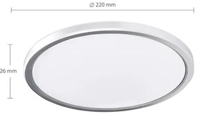 Solight WO825-LED Plafonieră LED pentru baie ACATE, 18W, 230V, temperatură de culoare selectabilă 3000/4000/6000K, Ø22 cm, IP54